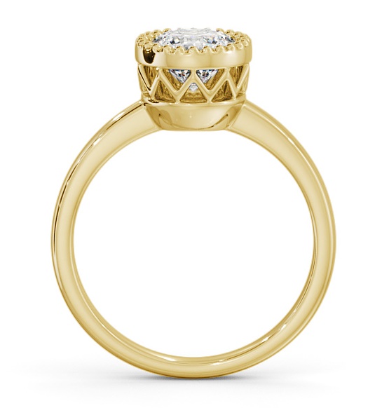 Round Diamond Intricate Design Engagement Ring 18K Yellow Gold Solitaire ENRD201_YG_THUMB1