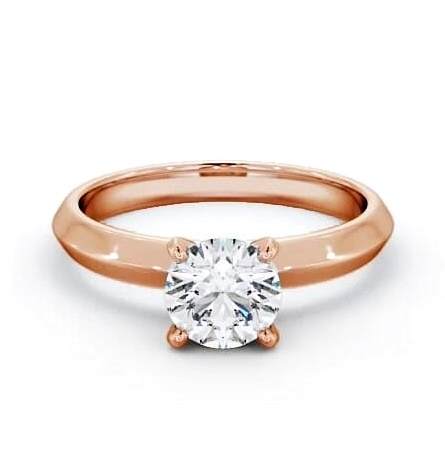 Round Diamond Knife Edge Band Engagement Ring 9K Rose Gold Solitaire ENRD202_RG_THUMB1