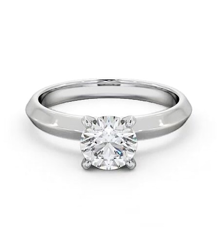 Round Diamond Knife Edge Band Engagement Ring 18K White Gold Solitaire ENRD202_WG_THUMB2 