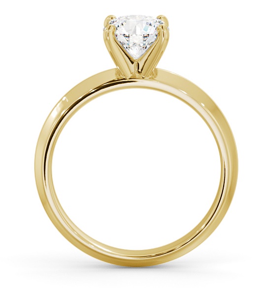 Round Diamond Knife Edge Band Engagement Ring 18K Yellow Gold Solitaire ENRD202_YG_THUMB1