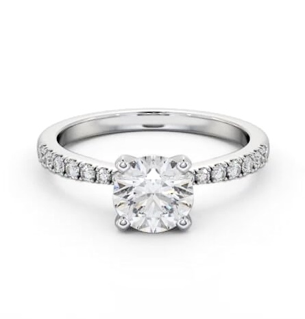 Round Diamond 4 Prong Engagement Ring Palladium Solitaire with Channel ENRD202S_WG_THUMB1
