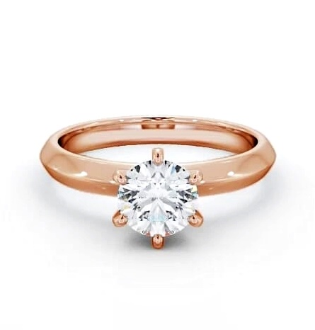 Round Diamond Knife Edge Band Engagement Ring 9K Rose Gold Solitaire ENRD203_RG_THUMB1