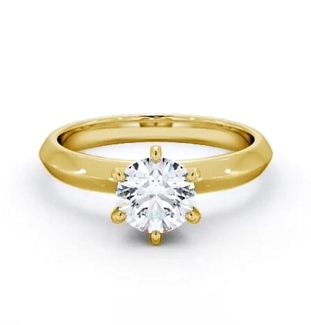 Round Diamond Knife Edge Band Ring 18K Yellow Gold Solitaire ENRD203_YG_THUMB2 