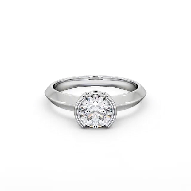 Round Diamond Engagement Ring Palladium Solitaire - Avaya ENRD204_WG_HAND