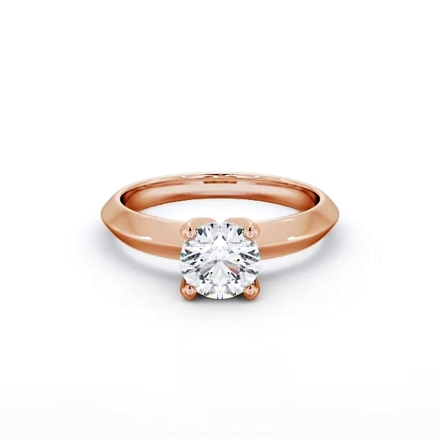 Round Diamond Engagement Ring 18K Rose Gold Solitaire - Romilly ENRD205_RG_HAND