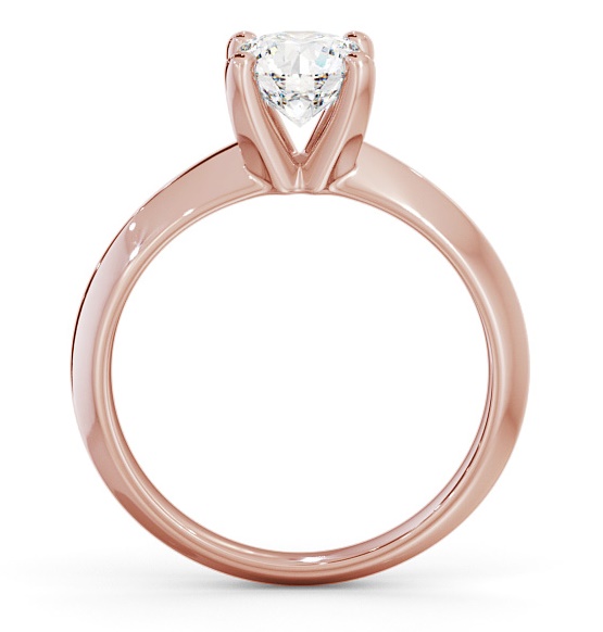 Round Diamond Knife Edge Band Engagement Ring 9K Rose Gold Solitaire ENRD205_RG_THUMB1 