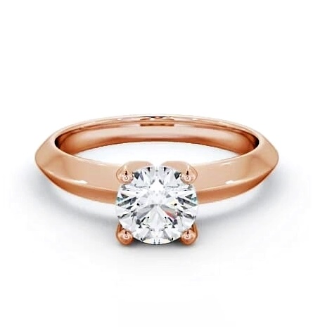 Round Diamond Knife Edge Band Engagement Ring 9K Rose Gold Solitaire ENRD205_RG_THUMB2 