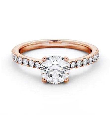 Round Diamond 4 Prong Engagement Ring 18K Rose Gold Solitaire ENRD205S_RG_THUMB1