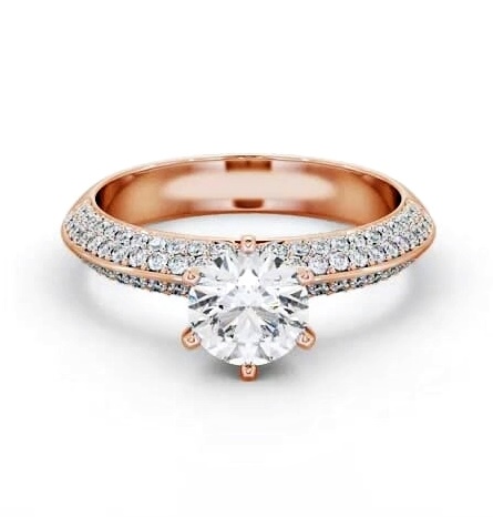 Round Diamond Regal Style 6 Prong Ring 18K Rose Gold Solitaire ENRD206S_RG_THUMB1