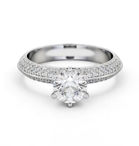 Round Diamond Regal Style 6 Prong Ring 18K White Gold Solitaire ENRD206S_WG_THUMB1