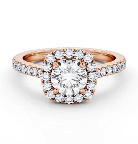 Round Diamond with Cushion Shape Halo Engagement Ring 18K Rose Gold ENRD207_RG_THUMB2 