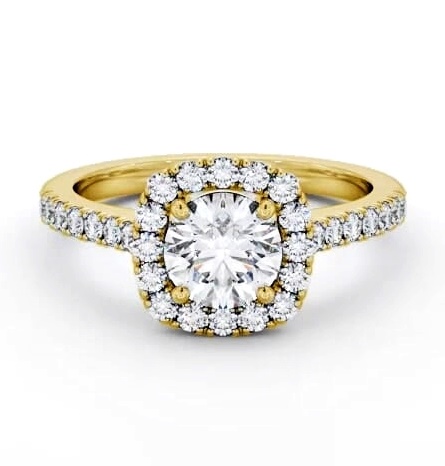 Round Diamond with Cushion Shape Halo Engagement Ring 9K Yellow Gold ENRD207_YG_THUMB2 