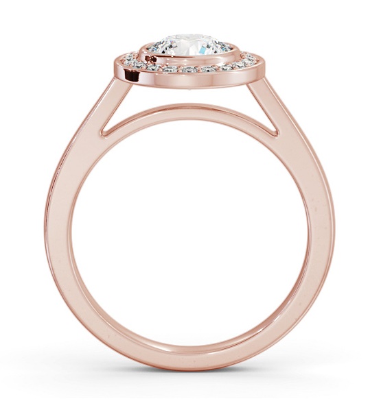 Halo Round Diamond Flush with Channel Setting Engagement Ring 18K Rose Gold ENRD208_RG_THUMB1 