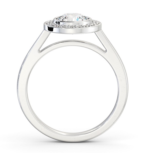 Halo Round Diamond Flush with Channel Setting Engagement Ring Platinum ENRD208_WG_THUMB1 