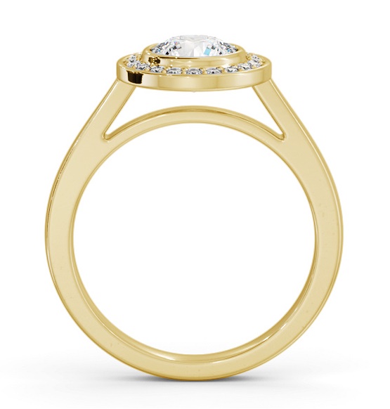 Halo Round Diamond Flush Setting Engagement Ring 18K Yellow Gold ENRD208_YG_THUMB1 