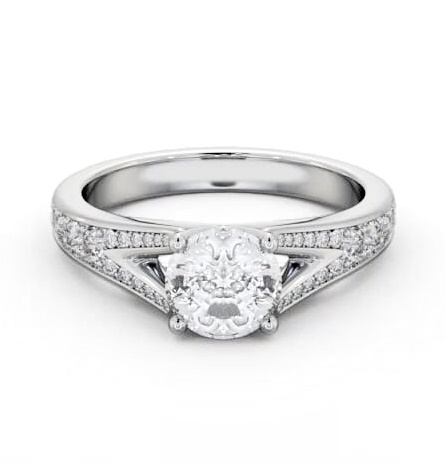 Round Diamond Split Band Engagement Ring 18K White Gold Solitaire ENRD208S_WG_THUMB2 