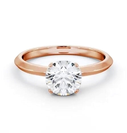 Round Diamond Knife Edge Band Engagement Ring 9K Rose Gold Solitaire ENRD209_RG_THUMB1