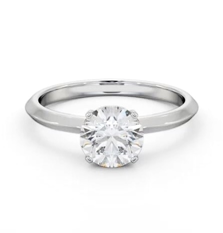 Round Diamond Knife Edge Band Engagement Ring 18K White Gold Solitaire ENRD209_WG_THUMB2 