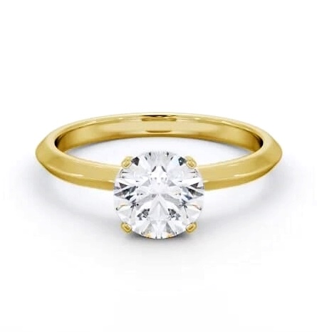 Round Diamond Knife Edge Band Engagement Ring 9K Yellow Gold Solitaire ENRD209_YG_THUMB1