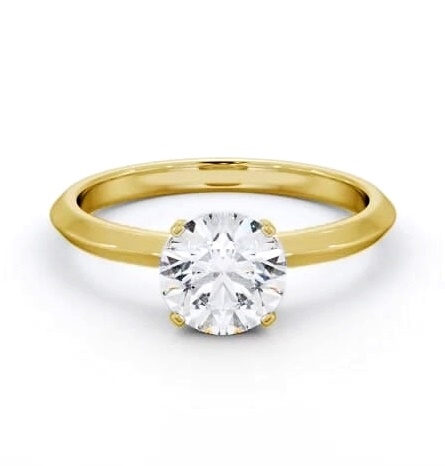 Round Diamond Knife Edge Band Ring 18K Yellow Gold Solitaire ENRD209_YG_THUMB2 