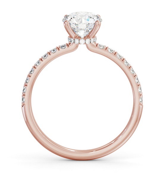 Round Diamond Hidden Halo Engagement Ring 18K Rose Gold Solitaire ENRD209S_RG_THUMB1 