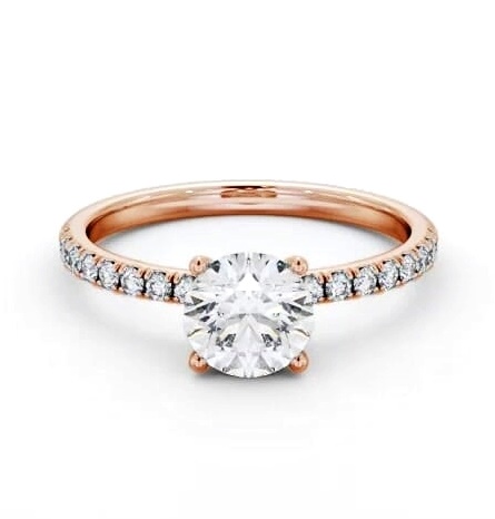 Round Diamond Hidden Halo Engagement Ring 9K Rose Gold Solitaire ENRD209S_RG_THUMB1