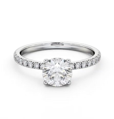 Round Diamond Hidden Halo Engagement Ring 18K White Gold Solitaire ENRD209S_WG_THUMB1