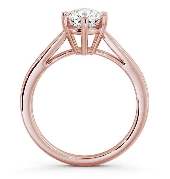 Round Diamond Cathedral Style Engagement Ring 9K Rose Gold Solitaire ENRD20_RG_THUMB1