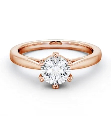 Round Diamond Cathedral Style Engagement Ring 18K Rose Gold Solitaire ENRD20_RG_THUMB1