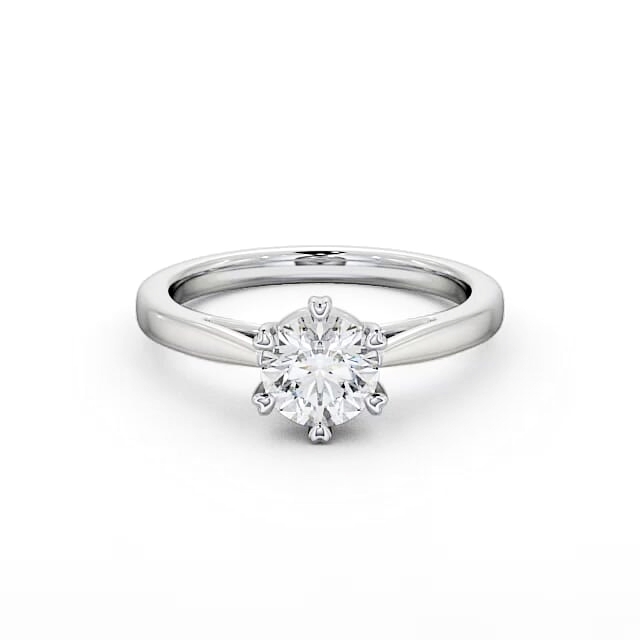 Round Diamond Engagement Ring 18K White Gold Solitaire - Mirna ENRD20_WG_HAND
