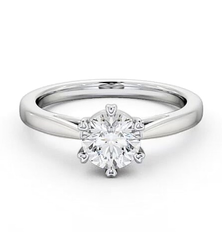 Round Diamond Cathedral Style Engagement Ring 18K White Gold Solitaire ENRD20_WG_THUMB1
