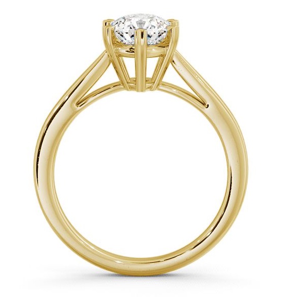 Round Diamond Cathedral Style Engagement Ring 9K Yellow Gold Solitaire ENRD20_YG_THUMB1