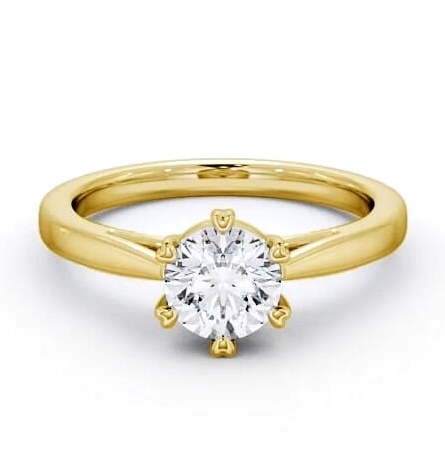 Round Diamond Cathedral Style Ring 18K Yellow Gold Solitaire ENRD20_YG_THUMB1