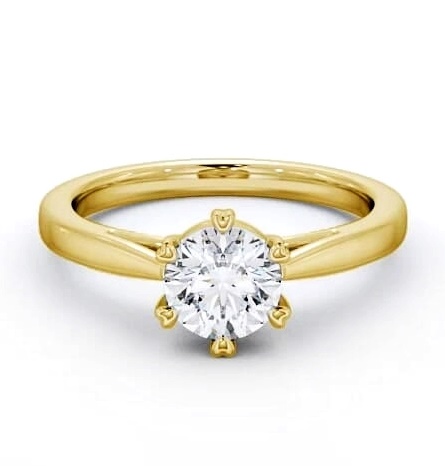 Round Diamond Cathedral Style Ring 18K Yellow Gold Solitaire ENRD20_YG_THUMB2 