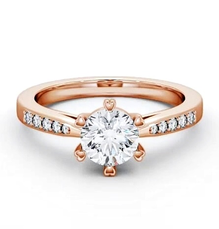 Round Diamond 6 Prong Engagement Ring 18K Rose Gold Solitaire ENRD20S_RG_THUMB2 