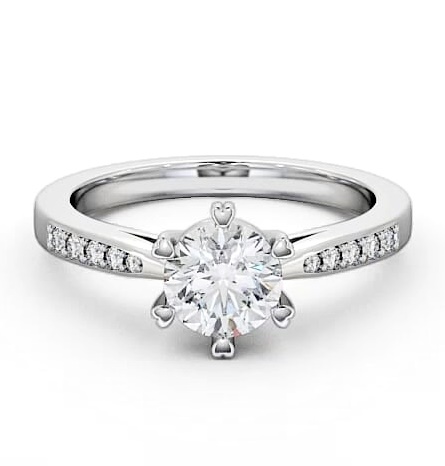 Round Diamond 6 Prong Engagement Ring 18K White Gold Solitaire ENRD20S_WG_THUMB1