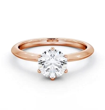 Round 6 Prong with Knife Edge Band Ring 18K Rose Gold Solitaire ENRD210_RG_THUMB2 