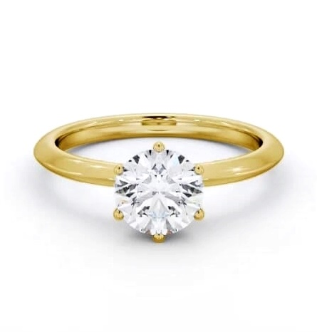 Round 6 Prong with Knife Edge Band Ring 18K Yellow Gold Solitaire ENRD210_YG_THUMB2 