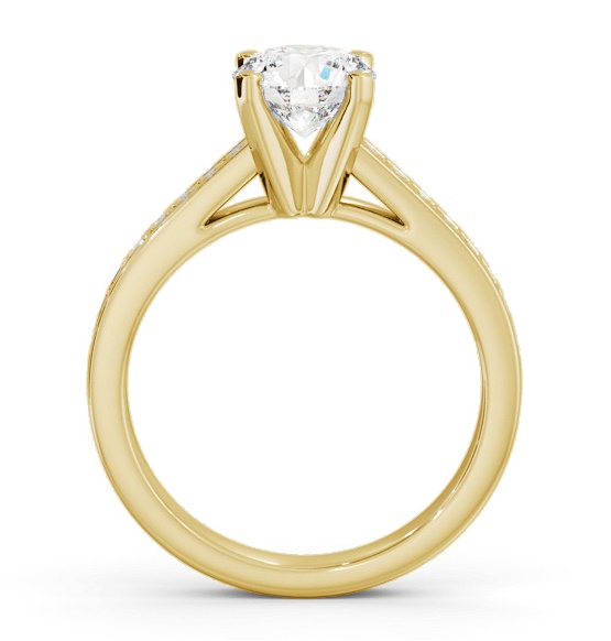 Round Diamond Engagement Ring 18K Yellow Gold Solitaire with Channel ENRD210S_YG_THUMB1 