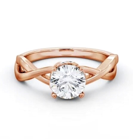 Round Diamond Intricate Design Engagement Ring 18K Rose Gold Solitaire ENRD211_RG_THUMB2 