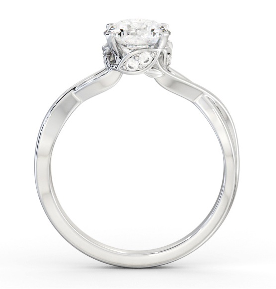 Round Diamond Intricate Design Engagement Ring Palladium Solitaire ENRD211_WG_THUMB1