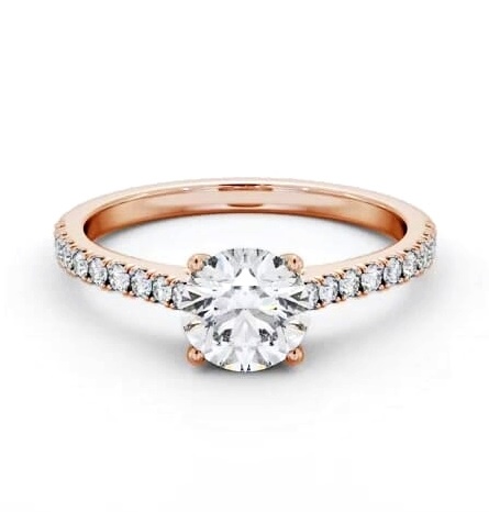 Round Diamond Sleek Style Engagement Ring 18K Rose Gold Solitaire ENRD211S_RG_THUMB2 