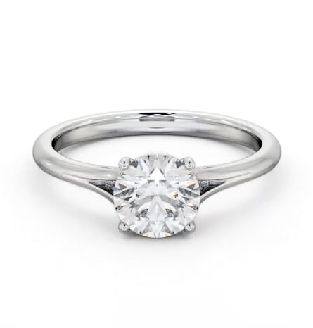 Round Diamond Floating Head Design Engagement Ring Platinum Solitaire ENRD213_WG_THUMB1