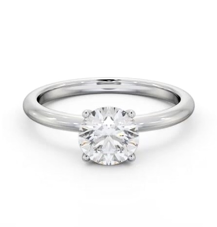 Round Diamond Sleek 4 Prong Engagement Ring Platinum Solitaire ENRD214_WG_THUMB1