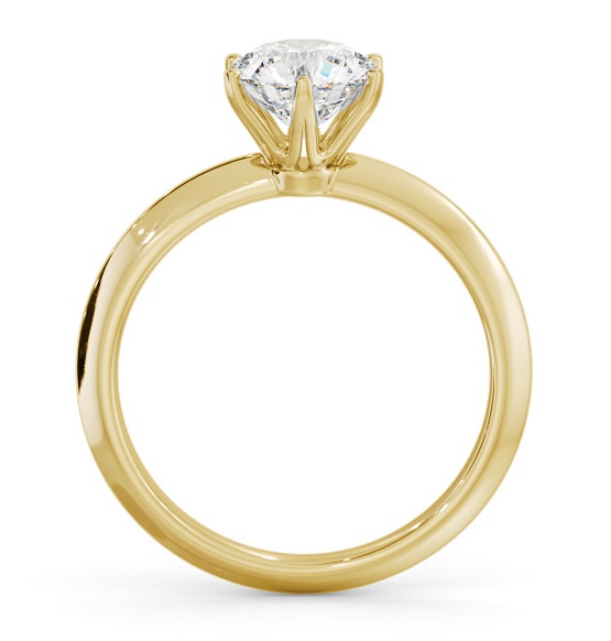 Round Diamond Knife Edge Band Ring 18K Yellow Gold Solitaire ENRD216_YG_THUMB1 