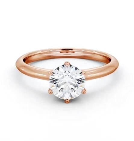 Round Diamond Knife Edge Band Engagement Ring 18K Rose Gold Solitaire ENRD217_RG_THUMB1