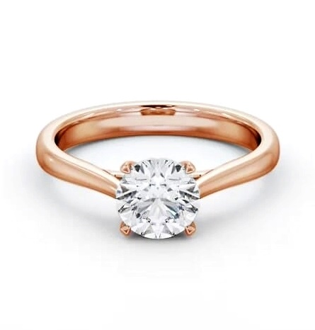 Round Diamond Classic 4 Prong Engagement Ring 9K Rose Gold Solitaire ENRD218_RG_THUMB1