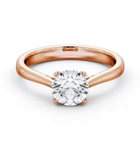Round Diamond Classic 4 Prong Engagement Ring 18K Rose Gold Solitaire ENRD218_RG_THUMB2 