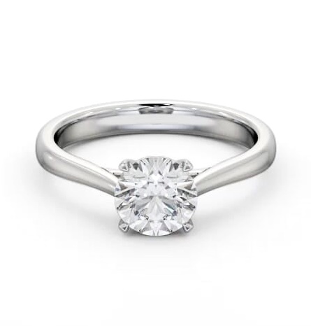 Round Diamond Classic 4 Prong Engagement Ring 18K White Gold Solitaire ENRD218_WG_THUMB1