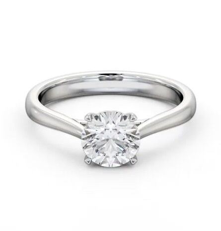 Round Diamond Classic 4 Prong Engagement Ring 18K White Gold Solitaire ENRD218_WG_THUMB2 